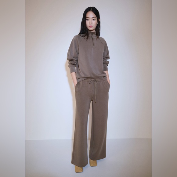 Mango Pants - Mango brown Co-ord set jogger pants + sweatshirt NWT